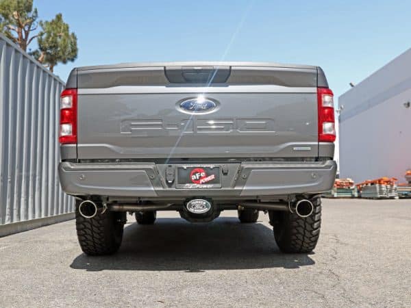 aFe Vulcan 3in 304 SS Cat-Back Exhaust 2021 Ford F-150 V6 2.7L/3.5L (tt)/V8 5.0L w/ Polished Tips - Image 3