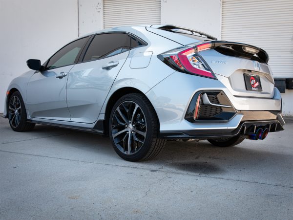 aFe Takeda 3in 304 SS Cat-Back Exhaust System w/Blue Flame Tips 17-20 Honda Civic Sport L4-1.5L (t) - Image 4