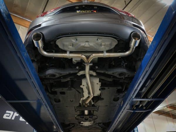 aFe Takeda 2-1/2in 304 SS Cat-Back Exhaust w/ Blue Flame Tips 14-18 Mazda 3 L4 2.0L/2.5L - Image 5