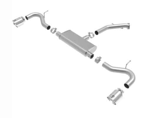 Alternative view of aFe Takeda Series 2.5in 409 SS Axle-Back Exhaust System Polished 18-20 Hyundai Elantra GT L4-1.6L(t)