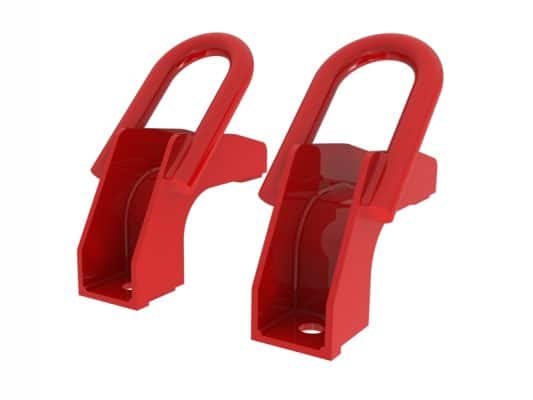Alternative view of aFe Control Front Tow Hook Red 2022 Toyota Tundra 3.5L V6