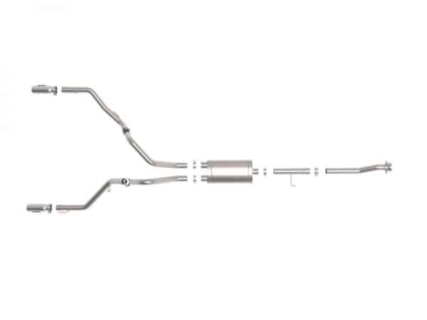 aFe Vulcan 3in 304 SS Cat-Back Exhaust 2021 Ford F-150 V6 2.7L/3.5L (tt)/V8 5.0L w/ Polished Tips - Image 5