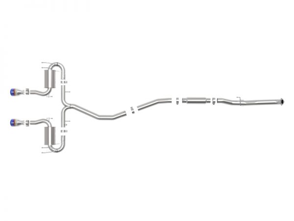 aFe Takeda 3in 304 SS Cat-Back Exhaust System w/Blue Flame Tips 17-20 Honda Civic Sport L4-1.5L (t) - Image 2