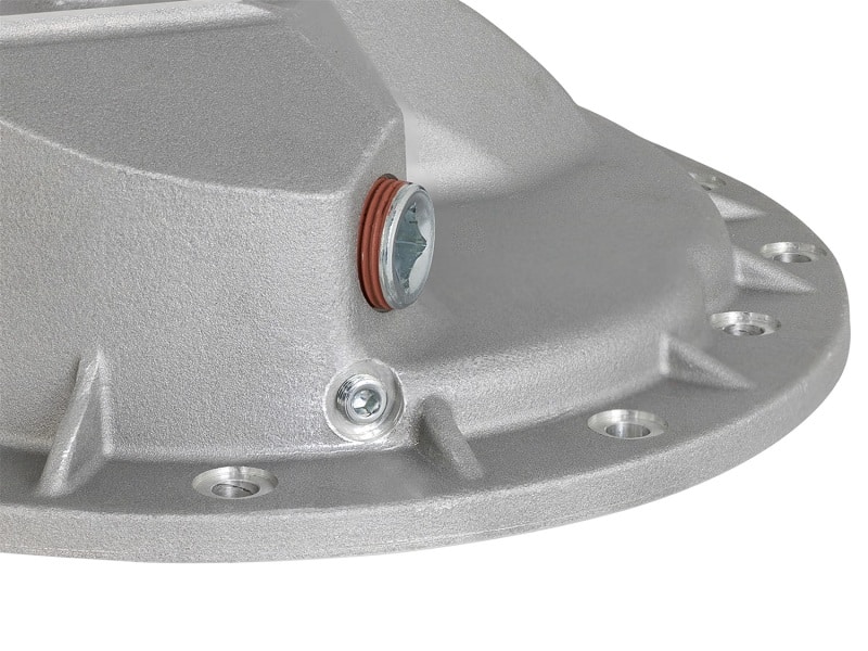 aFe Power Rear Differential Cover Raw w/Machined Fins Street Ser. 16-17 Nissan Titan XD (AAM 9.5-14) - Image 4