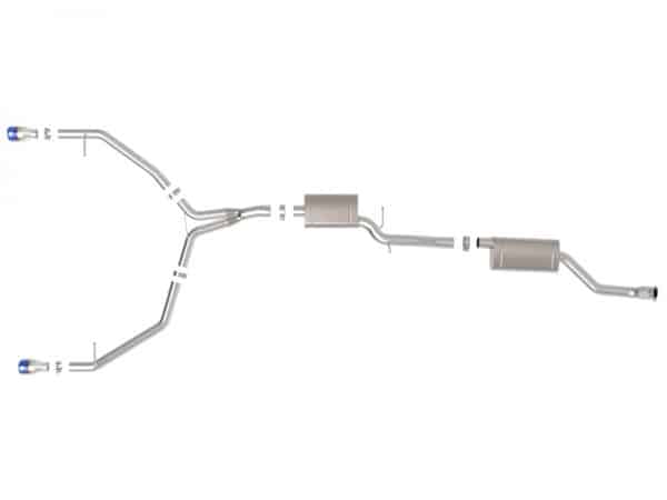 afe MACH Force-Xp 13-16 Audi Allroad L4 SS Cat-Back Exhaust w/ Blue Flame Tips - Image 4