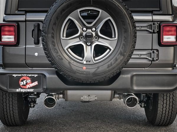 aFe Rebel Series 2.5in 409 SS Axle-Back Exhaust w/ Polished Tips 2018+ Jeep Wrangler (JL) V6 3.6L - Image 2