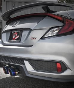 Alternative view of aFe Takeda 3in 304 SS Cat-Back Exhaust System w/ Blue Tips 2017 Honda Civic Si I4 1.5L (t)