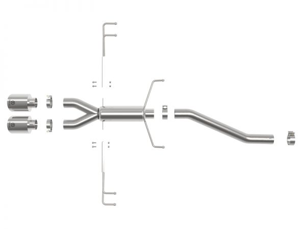 aFe Takeda 2.5in 304SS Axle-Back Exhaust System 17-19 Honda Civic Type R L4-2.0L (t) - Polished Tip - Image 2