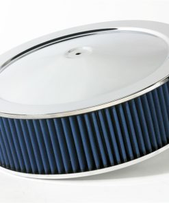 aFe MagnumFLOW Air Filters Round Racing P5R A/F Chrome Assy 14x4: Blk/Blue E/M