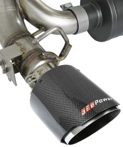 Alternative view of aFe Takeda 3in 304 SS Axle-Back Exhaust System w/ Carbon Fiber Tips 16-18 Ford Focus RS I4-2.3L (t)