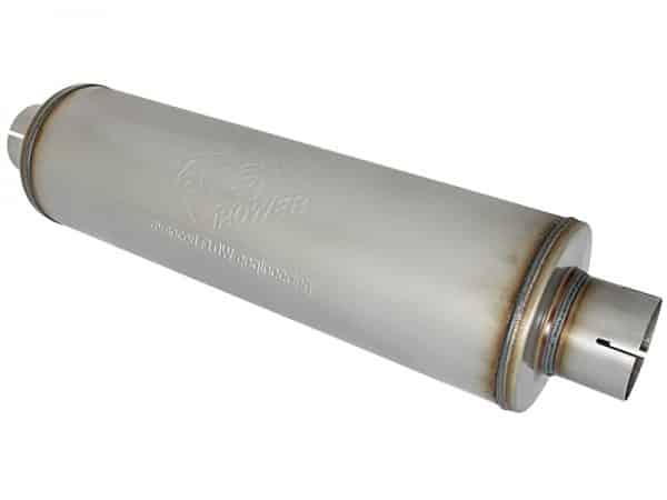 aFe MACH Force-Xp 409 SS Muffler 3-1/2in ID Center/Center x 7in Dia x 24in L - Round Body