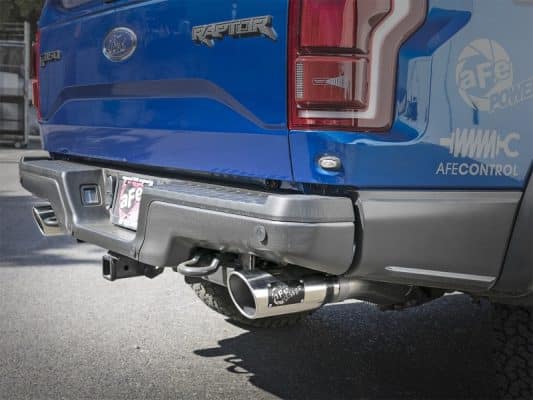 Alternative view of aFe MACHForce-XP 3in to 3-1/2in 304 SS Cat-Back Exhaust w/Polished Tips 17-18 Ford F-150 Raptor 3.5L