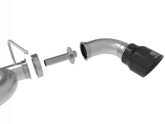 Alternative view of aFe Takeda Exhaust Cat-Back 19-20 Hyundai Veloster N 304SS Black Dual Tips Exhaust