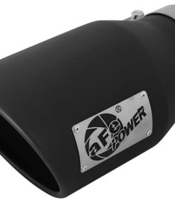 aFe MACHForce XP 5in 304 Stainless Steel Exhaust Tip 5 In x 7 Out x 12L in Bolt On Right - Black