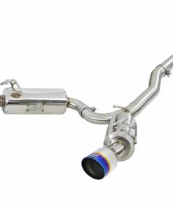 aFe Takeda 3in. to 2.5in. 304 SS C/B Exhaust 08-15 Mitsubishi EVO I4-2.0L (t) - Blue Flamed Tips