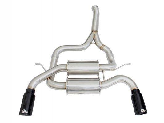 Alternative view of aFe MACHForce XP SS-304 Black Tip 2.5in Dia Axle Back Exhaust 12-15 BMW 335i (F30) 3.0L (t)