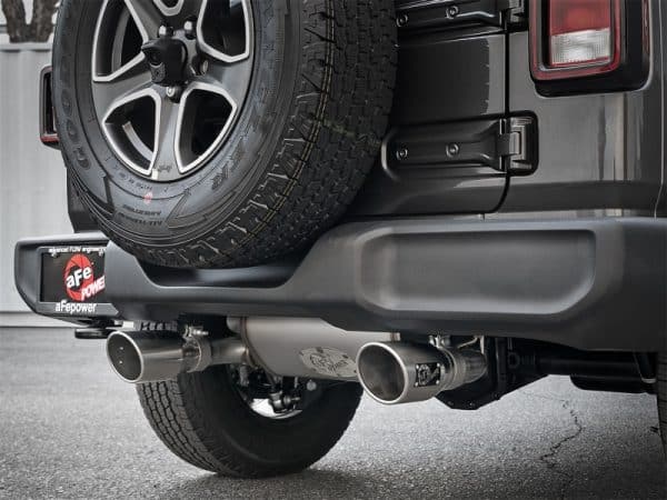 aFe Rebel Series 2.5in 409 SS Axle-Back Exhaust w/ Polished Tips 2018+ Jeep Wrangler (JL) V6 3.6L - Image 5