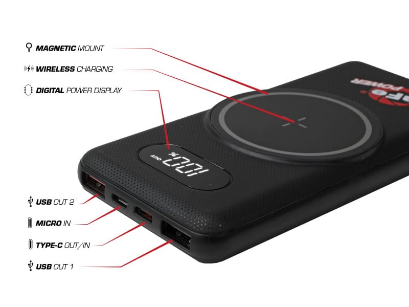 aFe Wireless 10,000 MAH Power Bank w/Digital Display - Image 4