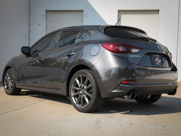 aFe Takeda 2-1/2in 304 SS Cat-Back Exhaust w/ Blue Flame Tips 14-18 Mazda 3 L4 2.0L/2.5L - Image 3