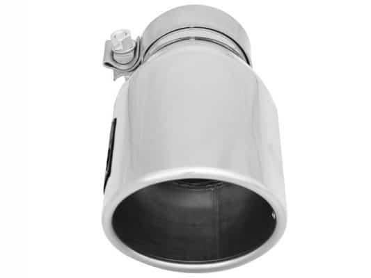 Alternative view of aFe MACH Force-Xp 3in Inlet x 4-1/2in Outlet x 9in Length 304 Stainless Steel Exhaust Tip