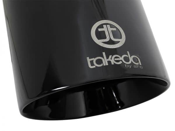 aFe Takeda 409 SS Clamp-On Exhaust Tip 2.5in. Inlet / 4.5in. Outlet / 9in. L - Black - Image 4