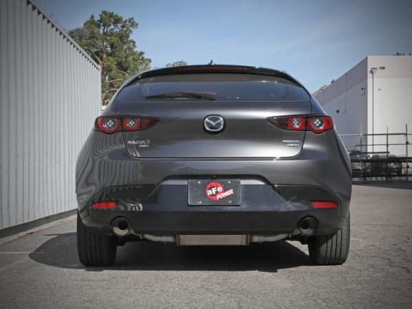aFe 19-22 Mazda 3 L4 2.5L Takeda 3in to 2-1/2in 304 SS Axle-Back Exhaust w/ Blue Flame Tip - Image 4