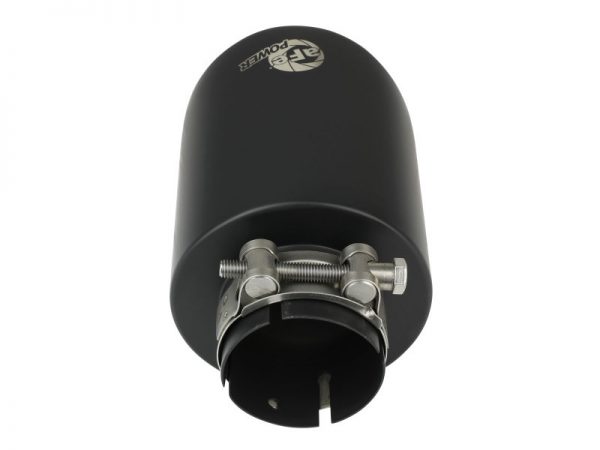 aFe Takeda 304 SS Clamp-On Exhaust Tip 2.5in. Inlet / 4.5in. Outlet / 7in. L - Black - Image 4