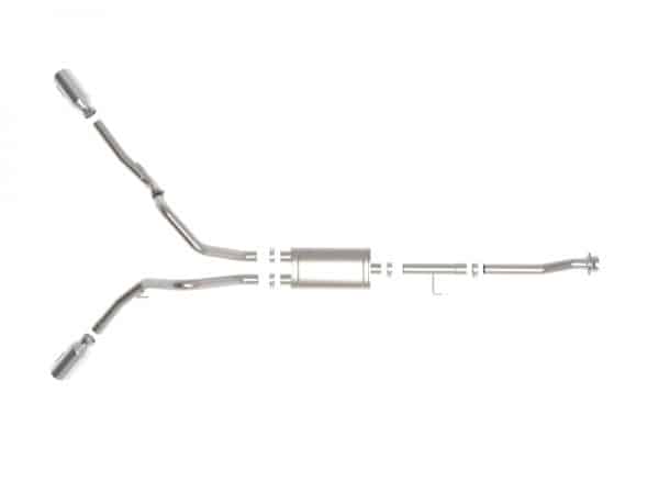 aFe Vulcan 3in 304 SS Cat-Back Exhaust 2021 Ford F-150 V6 2.7L/3.5L (tt)/V8 5.0L w/ Polished Tips - Image 3