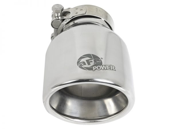 aFe MACH Force-Xp 304 SS Clamp-On Exhaust Tip 2.5in. Inlet / 4in. Outlet / 6in. L - Polished - Image 3