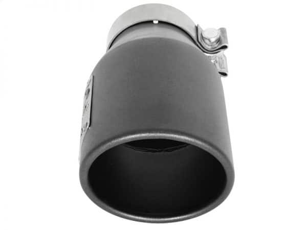 aFe MACH Force-Xp 3in 304 SS Metallic Black Exhaust Tip 3in In x 4-1/2in Out x 9in L Bolt-On Left - Image 2