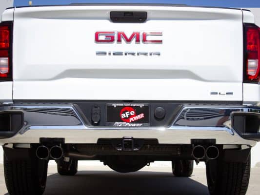 Alternative view of aFe Vulcan Series 3-2.5in 304SS Exhaust Cat-Back w/Blk Tips 2019 GM Silverado/Sierra 1500 L4-2.7L(t)