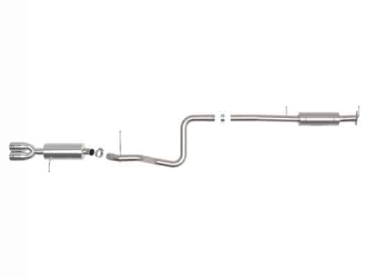 Alternative view of aFe Takeda Series 2 1/2in 304 SS Cat-Back 14-19 Ford Fiesta L4-1.6L (t) w/Polished Tip