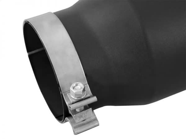 aFe POWER MACH Force-Xp 5in 304 Stainless Steel Exhaust Tip 5In x 7Out x15Lin Bolt-On Right-Blk - Image 2