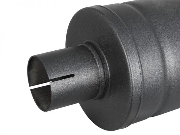 aFe MACH Force-Xp 409 SS Muffler w/ Black finish 2-1/2in Inlet & Oulet 14in x 16in Diameter - Image 2