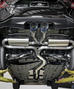 Alternative view of aFe Takeda 3in 304 SS Cat-Back Exhaust System w/ Blue Tips 2017+ Honda Civic Si 4Dr I4 1.5L (t)