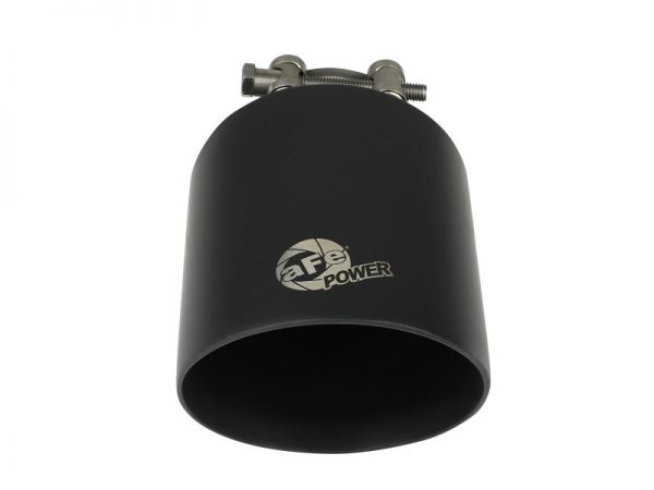 aFe Takeda 304 SS Clamp-On Exhaust Tip 2.5in. Inlet / 4.5in. Outlet / 7in. L - Black - Image 3
