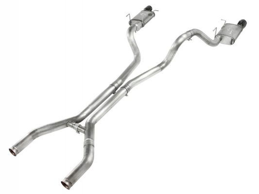 Alternative view of aFe MACHForce XP Cat-Back Exhaust 3in SS w/ Black Tips 11-14 Ford Mustang GT V8 5.0L