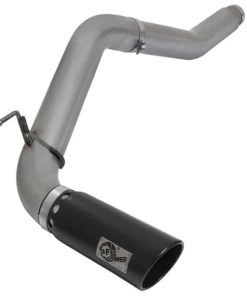 aFe LARGE BORE HD 5in DPF-Back SS Exhaust w/ Black Tip 2016 Nissan Titan 5.0L V8 (td) CC SB