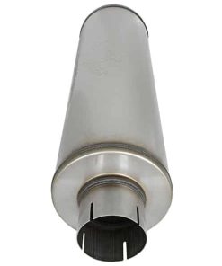 Alternative view of aFe MACH Force-Xp 409 SS Muffler 3-1/2in ID Center/Center x 7in Dia x 24in L - Round Body