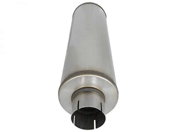 aFe MACH Force-Xp 409 SS Muffler 3-1/2in ID Center/Center x 7in Dia x 24in L - Round Body - Image 2