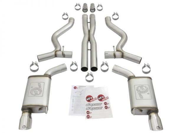 aFe MACHForce XP 3in 304 SS Cat-Back Exhausts w/ Polished Tips 15-17 Ford Mustang GT V8-5.0L/V6-3.7L - Image 3