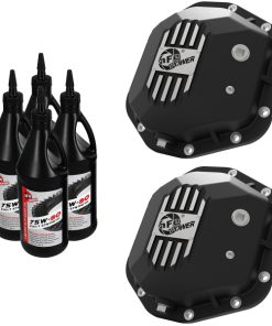 aFe Power Pro Series Dana 44 Front & Rear Diff Cover Black w/ Mach Fins 97-18 Jeep Wrangler (TJ/JK)