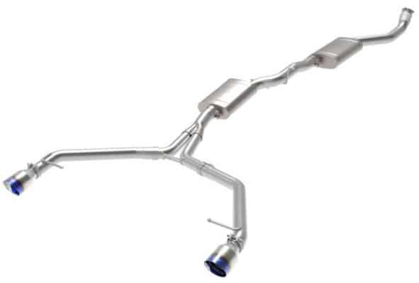 Alternative view of afe MACH Force-Xp 13-16 Audi Allroad L4 SS Cat-Back Exhaust w/ Blue Flame Tips