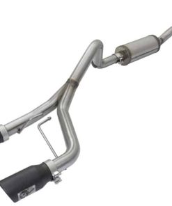 aFe Rebel Series CB 2.5in Dual Center Exit SS Exhaust w/ Black Tips 07-15 Jeep Wrangler 3.6L/3.8L V6