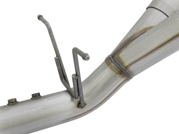 aFe ATLAS 4in DPF-Back Alum Steel Exhaust System w/Dual Exit Polished Tip 2017 GM Duramax 6.6L (td) - Image 3