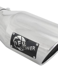 aFe MACH Force-XP 304 SS Right Side Single Wall Polished Exhaust Tip 4in Inlet x 6in Outlet x 12in L