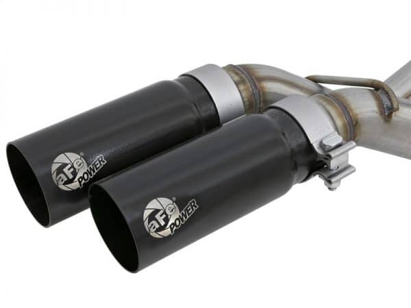 aFe Rebel Series Exht 3in SS Middle Side Exit CB w/ Black Tips 11-14 Ford F150 Ecoboost V6 3.5L (tt) - Image 4