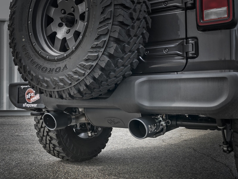 aFe Rebel Series 2.5in 409 SS Cat-Back Exhaust w/ Black Tips 18-19 Jeep Wrangler (JL) V6 3.6L - Image 2
