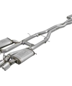 aFe MACHForce XP 3in 304 SS Cat-Back Dual Mode Exhaust w/ Polished Tips 16-17 Cadillac ATS-V V6-3.6L
