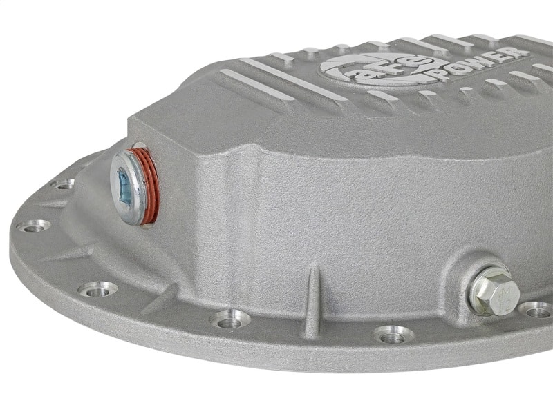 aFe Power Rear Differential Cover Raw w/Machined Fins Street Ser. 16-17 Nissan Titan XD (AAM 9.5-14) - Image 2